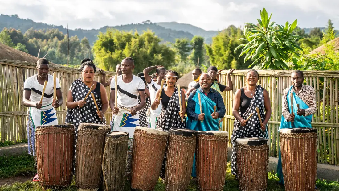 Traditional drummers performing in the highlands